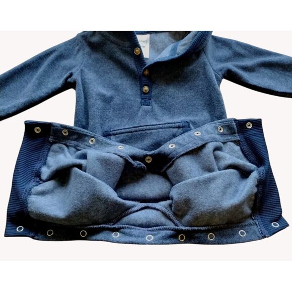 Carters One Piece Baby 6 Months Hooded Snap Bottom Kangaroo Long Sleeve Fella - Picture 7 of 10